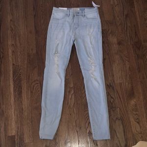 PacSun Light Wash Ripped Angle Jeggings